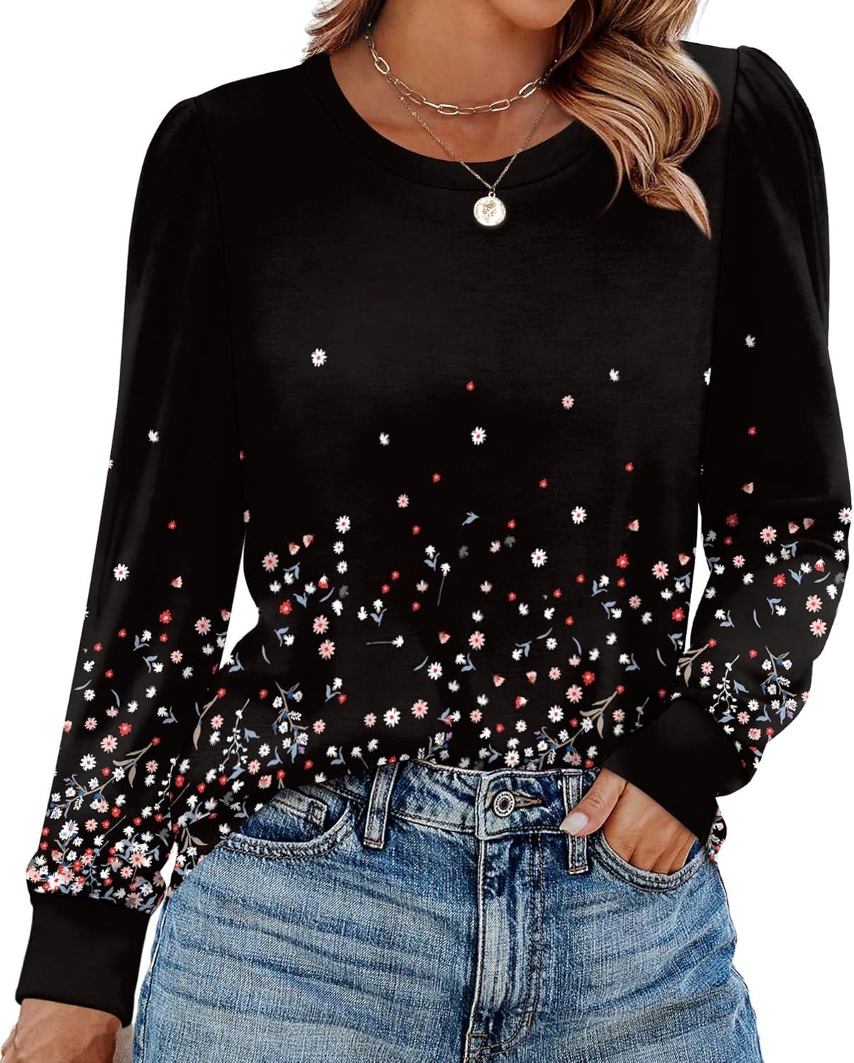 Alaroo Womens Long Sleeve Shirts 2026 Fall Tunic Tops Crewneck Blouses ...