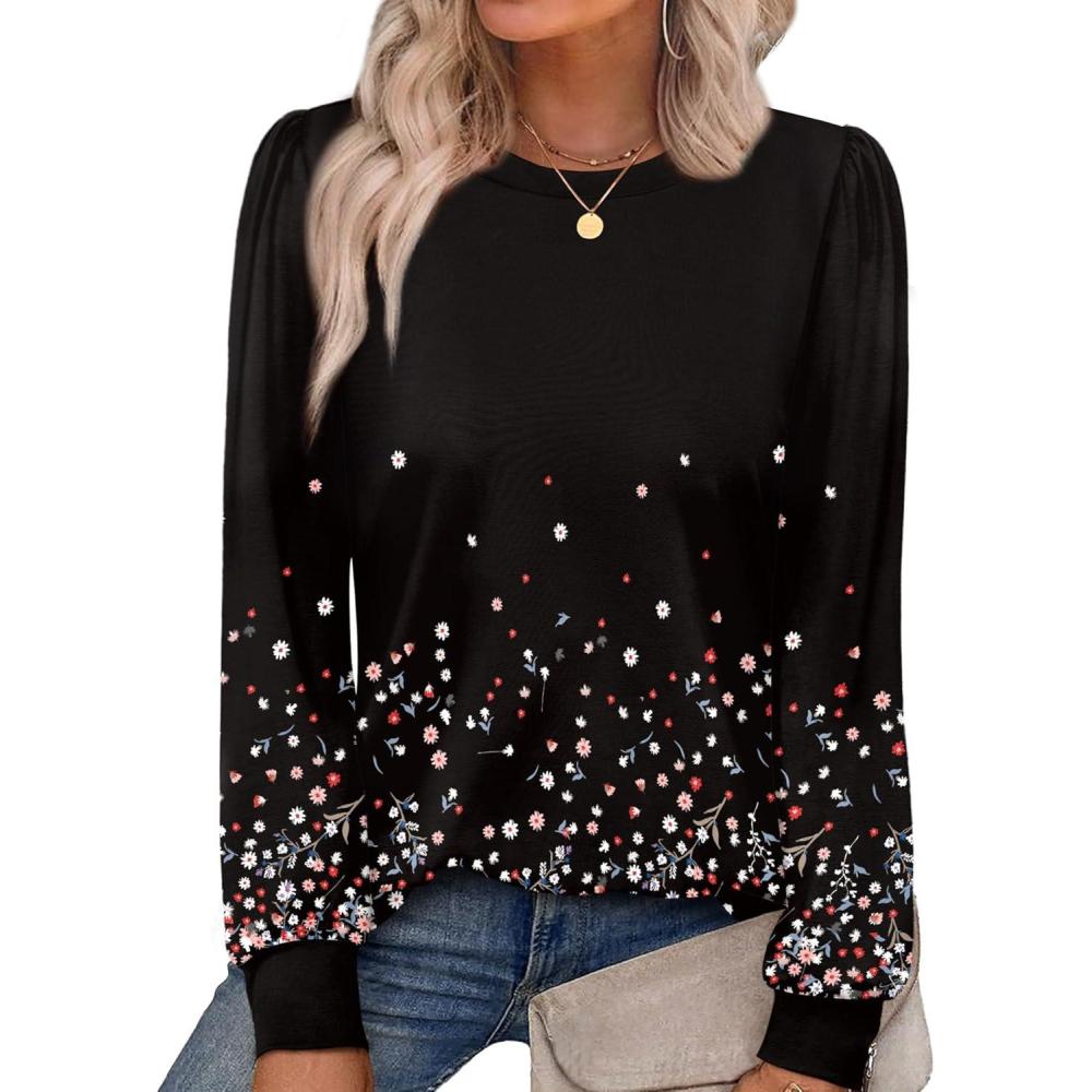 Alaroo Womens Long Sleeve Shirts 2026 Fall Tunic Tops Crewneck Blouses ...