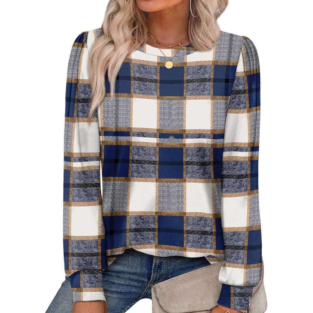 Alaroo Womens Long Sleeve Shirts 2026 Fall Tunic Tops Crewneck Blouses ...