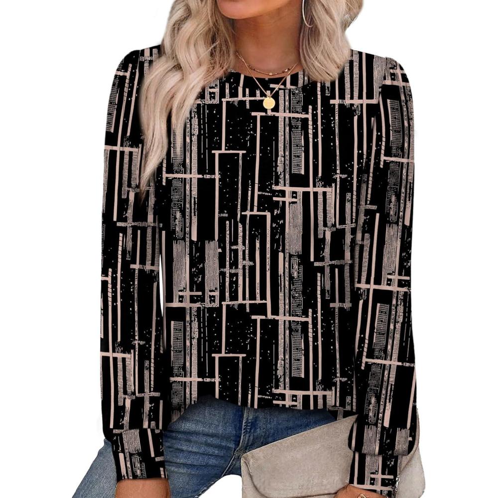 Alaroo Womens Long Sleeve Shirts 2026 Fall Tunic Tops Crewneck Blouses ...