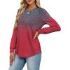 image:imageAlaroo Womens Long Sleeve Shirts 2026 Fall Tunic Tops Crewneck Blouses PrintPrint 38