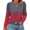 image:imageAlaroo Womens Long Sleeve Shirts 2026 Fall Tunic Tops Crewneck Blouses PrintPrint 38