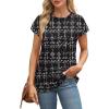image:imageAlaroo Womens Summer Tops Short Sleeve Shirts Crew Neck Cute Trendy Tunic Blouses S3XLPrint 47