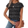 image:imageAlaroo Womens Summer Tops Short Sleeve Shirts Crew Neck Cute Trendy Tunic Blouses S3XLPrint 47