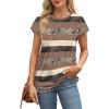image:imageAlaroo Womens Summer Tops Short Sleeve Shirts Crew Neck Cute Trendy Tunic Blouses S3XLPrint 55