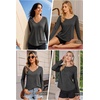 image:imageAlaroo Womens Workout Tops Reversible Long Sleeve VNeck Shirts  Sun Protection Pilates Outfits Summer Athletic Tops for Running Yoga CasualBlack Grey
