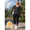 image:imageAlaroo Womens Workout Tops Reversible Long Sleeve VNeck Shirts  Sun Protection Pilates Outfits Summer Athletic Tops for Running Yoga CasualBlack Grey