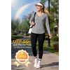 image:imageAlaroo Womens Workout Tops Reversible Long Sleeve VNeck Shirts  Sun Protection Pilates Outfits Summer Athletic Tops for Running Yoga CasualGrey