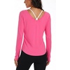 image:imageAlaroo Womens Workout Tops Reversible Long Sleeve VNeck Shirts  Sun Protection Pilates Outfits Summer Athletic Tops for Running Yoga CasualPink