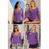 image:imageAlaroo Womens Workout Tops Reversible Long Sleeve VNeck Shirts  Sun Protection Pilates Outfits Summer Athletic Tops for Running Yoga CasualPurple