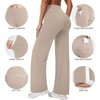 image:imageAlaroo Wide Leg Yoga Pants for Women with 3 Pockets Athletic Casual Work  29 InseamHigh WaistedTummy ControlButt Liftingfor Lounge Travel Pilates Gym Workout Hiking RunningLooseStraight LegKhaki