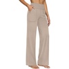 image:imageAlaroo Wide Leg Yoga Pants for Women with 3 Pockets Athletic Casual Work  29 InseamHigh WaistedTummy ControlButt Liftingfor Lounge Travel Pilates Gym Workout Hiking RunningLooseStraight LegKhaki