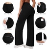 image:imageAlaroo Wide Leg Yoga Pants for Women with 3 Pockets Athletic Casual Work  29 InseamHigh WaistedTummy ControlButt Liftingfor Lounge Travel Pilates Gym Workout Hiking RunningLooseStraight LegBlack