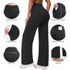 image:imageAlaroo Wide Leg Yoga Pants for Women with 3 Pockets Athletic Casual Work  29 InseamHigh WaistedTummy ControlButt Liftingfor Lounge Travel Pilates Gym Workout Hiking RunningLooseStraight LegGrey