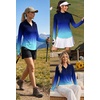 image:imageAlaroo Womens 14 Zip Long Sleeve Shirts Fishing Workout Tops  UV Protection Sun Shirts with Thumb Holes Hiking Running Athletic Yoga Summer TopsBlue Gradient