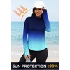 image:imageAlaroo Womens 14 Zip Long Sleeve Shirts Fishing Workout Tops  UV Protection Sun Shirts with Thumb Holes Hiking Running Athletic Yoga Summer TopsBlue Gradient