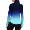 image:imageAlaroo Womens 14 Zip Long Sleeve Shirts Fishing Workout Tops  UV Protection Sun Shirts with Thumb Holes Hiking Running Athletic Yoga Summer TopsBlue Gradient