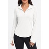 image:imageAlaroo Womens 14 Zip Long Sleeve Shirts Fishing Workout Tops  UV Protection Sun Shirts with Thumb Holes Hiking Running Athletic Yoga Summer TopsOffwhite