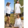 image:imageAlaroo Womens 14 Zip Long Sleeve Shirts Fishing Workout Tops  UV Protection Sun Shirts with Thumb Holes Hiking Running Athletic Yoga Summer TopsOffwhite