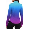 image:imageAlaroo Womens 14 Zip Long Sleeve Shirts Fishing Workout Tops  UV Protection Sun Shirts with Thumb Holes Hiking Running Athletic Yoga Summer TopsRainbow Gradient