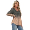 image:imageAlaroo Long Sleeve Shirts for Women V Neck Tops Pleated Tunic Print  Puff Sleeve Curved Hem Fall Fashion Outfits Winter Clothing Holiday Blouses Dressy CasualTrendyPrint 18