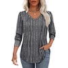 image:imageAlaroo Long Sleeve Shirts for Women V Neck Tops Pleated Tunic Print  Puff Sleeve Curved Hem Fall Fashion Outfits Winter Clothing Holiday Blouses Dressy CasualTrendyPrint 20