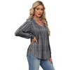 image:imageAlaroo Long Sleeve Shirts for Women V Neck Tops Pleated Tunic Print  Puff Sleeve Curved Hem Fall Fashion Outfits Winter Clothing Holiday Blouses Dressy CasualTrendyPrint 20